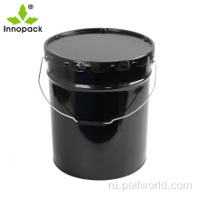 5gallon Black Metal Bucket с крышкой и ручкой